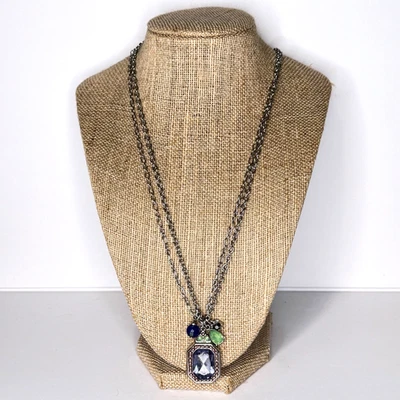 Collar Colgante Simply Vera Wang Cristal Azul Tono Plata Foto 1 de 4