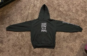 Machine Gun Kelly MGK Tickets To My Downfall Pullover Hoodie L Black Heavy Knit - Picture 1 of 17