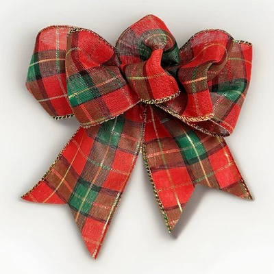 Arcos de Navidad a cuadros, lote de 5 Foto 1 de 2