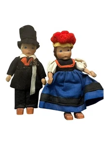 Lotte Sievers-Hahn Wooden Dolls German Bavarian Boy & Girl Hand Carved Vintage - Picture 1 of 7