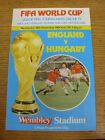 18/11/1981 England V Hungary [At Wembley] . Thanks For Viewing Our Item, If You
