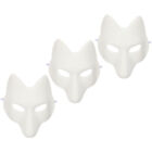  3pcs Masquerade Blank Mask Fox Masks Costume Cosplay Mask Maschera di volpe non