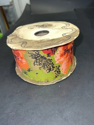 Vintage Lion Ribbon Co. GARDEN FLOWERS Ribbon Roll 2 1/2 - Image 1 of 4