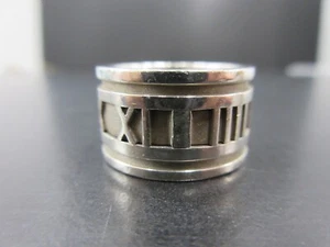 Auth Tiffany & Co. Atlas Wide Ring EU52 US6.5 JP12 Silver 925 Good 109031 - Picture 1 of 5