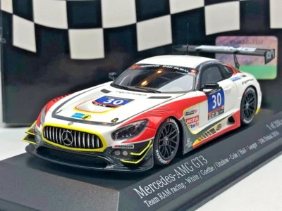 #30 RAM Racing Mercedes AMG GT3 24h Dubai 2016 1/43 Diecast Model Car Minichamps - Image 1 of 4