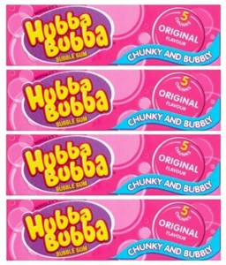 4x Wrigley's Hubba Bubba Original Flavor Chunkier & Bubblier Bubble Gum - Picture 1 of 4