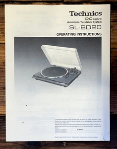 Technics SL-BD20 Record Player / Turntable Owner / User Manual *Original* - Picture 1 of 1