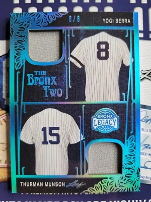 LEAF A BRONX LEGACY THURMAN MUNSON YOGI BERRA 2023 DOBLE JUEGO USADO 6/6 SSP Foto 1 de 2