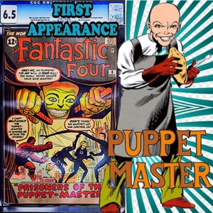1962 Fantastic Four #8 CGC 6.5 1st app of the Puppet-Master & Alicia Masters - Afbeelding 1 van 6