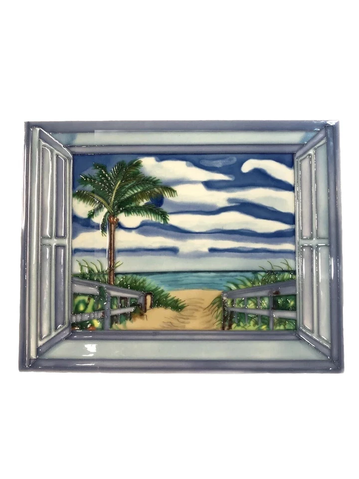 Cuadro artístico junto a la ventana decorativo cerámica 11"x14" en boga azulejo de colección Foto 1 de 4