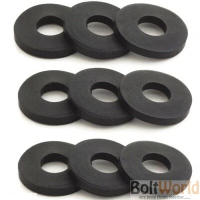 FORM A FLAT BLACK THICK NEOPRENE RUBBER WASHERS - M3 M4 M5 M6 M8 M10 M12 M16 M20