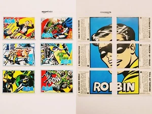1966 TOPPS BATMAN (1989 reissue) BLUE BAT 6 Cards ROBIN PUZZLE Freshly Unboxed - Picture 1 of 3
