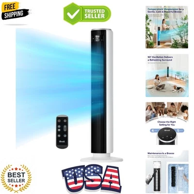 Tower Fan for Bedroom, 25ft/s Velocity Standing Fan with 28dB Quiet for Sleep... - Image 1 of 4