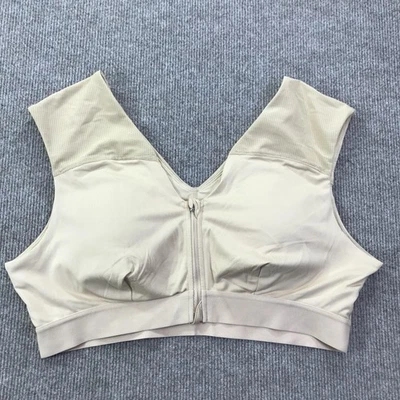 Tommie Copper Sports Bra Womens 3XL Beige Zip Front Shoulder Support Activewear - Image 1 of 4