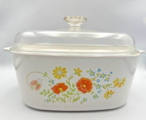 CORNING WARE A-5-B 5 LITER " WILDFLOWER " DUTCH OVEN W/ GLASS COVER - Picture 1 of 16