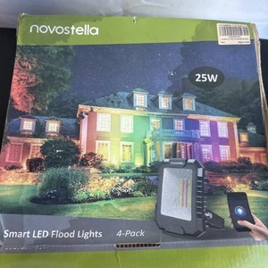 Novostella 25W Smart LED RGB Flood Light WiFi IP66 Outdoor Yard Party Floodlight - Picture 1 of 9