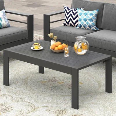 Mesa de centro de aluminio para muebles de patio al aire libre, café de metal para todo tipo de clima al aire libre... Foto 1 de 4