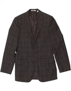 DKNY Mens 2 Button Blazer Jacket UK 38 Medium Grey Check Wool RR01 - Picture 1 of 4