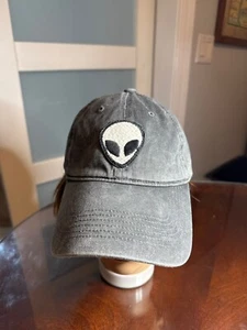 Alien Embroidered Gray Cap 1 Size Adjustable By Brandy Melville J.Galt     55-26 - Picture 1 of 6