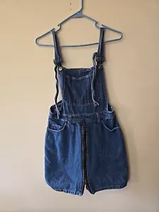 Vintage Womens Starwear Denim Jean Bibs Overalls Skorts Shorts Skirt Medium Y2k - Picture 1 of 8