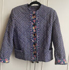 80s Vera Bradley Quilted Jacket Blue Flower Cottagecore Vintage