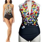 Anne Cole Ditsy Floral High Neck Ruffle Straps 1 Piece Swimsuit Full Coverage 12