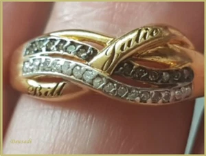 FABULOSO ANILLO DE ORO Y PLATA MARCADO, CON AUTÉNTICOS DIAMANTES EN DOS COLORES - Imagen 1 de 2