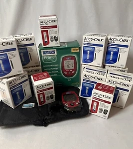 Glucose Test Lot Accu-Chek Aviva Plus Test Strips & Softclix Reli On PRIME Meter - Picture 1 of 20