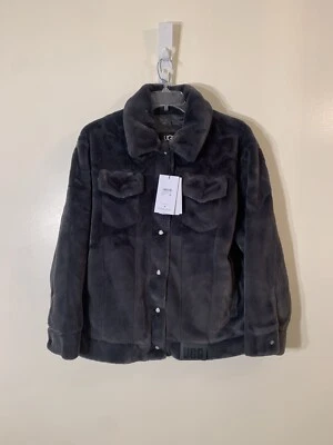 Chaqueta de camionero con cuello de piel sintética Ugg Frankie gris tinta nueva con etiquetas talla L $228.00 Foto 1 de 4