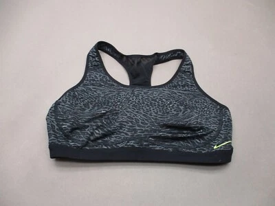 Sutiã esportivo esportivo Nike Dri-Fit tamanho L feminino cinza forrado sem fio 7E - Imagem 1 de 4