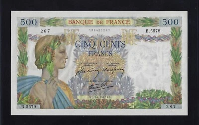 France 500 Francs 1942 P-95 GEM UNC ,  NO HOLES   - Image 1 of 2