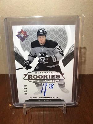 2019-20 Ultimate Collection Rookies Autographs Carl Grundstrom RC Auto #160/299 - Image 1 of 2