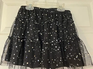 Girl Black Ruffle Short Skirt Size Medium 10- 12 - Picture 1 of 6