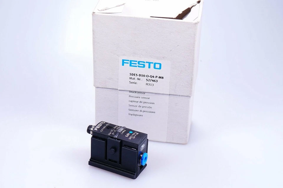 Festo Pressure Sensor SDE5-D10-O-Q4-P-M8 527463 Original Packaging NEW - Image 1 of 1