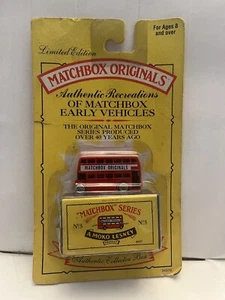 VINTAGE MATCHBOX LESNEY No.5 A Moko Lesney LONDON BUS IN ORIGINAL Blister - Picture 1 of 10