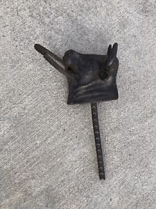 antique cast iron bull head hitching post
