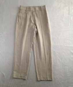 H&M Trousers Womens UK 8 Beige Linen Blend - Picture 1 of 9