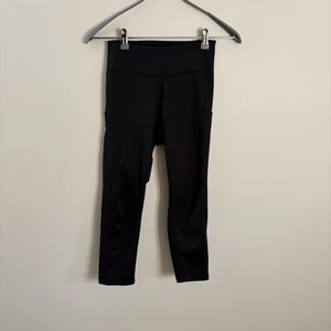 Tek Gear Girls Teens Small Black Leggings With Side Pockets U3 - Picture 1 of 8