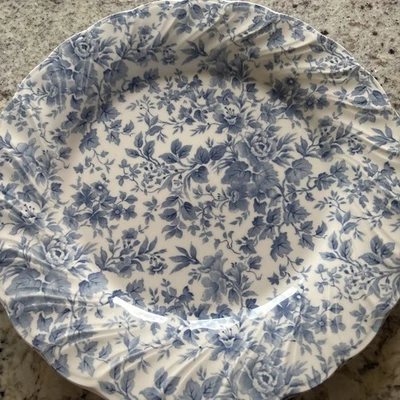 Nikko Tea Roses Blossom Time 10.5” Dinner Plate Blue Floral Vintage Chip/Reverse - Image 1 of 4