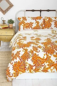 NEW Urban Outfitters Magical Thinking Paisley Blossom Duvet Cover Twin XL Yellow - Picture 1 of 1