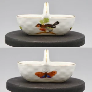 Herend Rothschild Bird 3" a forma di cesto singolo doppio tuffo sale 7422 PRISTINO - Foto 1 di 8