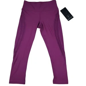 90 Degree by Reflex Women's Cherry Wine Leggings HR Performance Capris Yoga XS - Picture 1 of 9