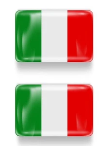 2x 3D Gel Aufkleber Italien 3cmx2cm Flagge Fahne Italy Flag Stickers Italia - Bild 1 von 1