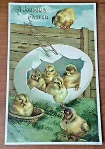 A Joyous Easter Postcard Chicks in Egg Unposted Vintage - Picture 1 of 2
