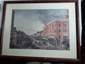 E. Sachse Baltimore Street 1850 Looking West From Calvert Litho Rare - Picture 1 of 3
