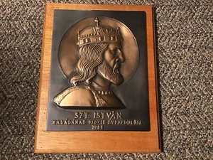 Miklos Sebek (Hungarian/American, 1941) Bronze Sculpture Plaque Szt Istvan 1988 - Picture 1 of 7
