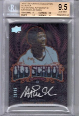 2012-13 Exquisite Collection Magic Johnson Old School Auto #'ed 21/25 BGS 9.5 - Image 1 of 2