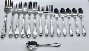 SILVERWARE ~ ONEIDA ~ GARNET SATIN Center / GLOSSY EDGE  15pcs  Fork Spoon s VGC - Picture 1 of 7