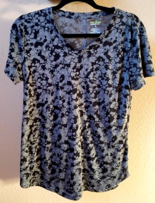 Camisa para mujer Tek Gear ligera negra manga corta cuello en V talla pequeña Foto 1 de 4