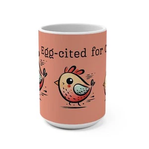 Chickens Lover Mug - Unique Design with Cute Chick, Chicken Mom Mug , Peach Mug - Picture 1 of 5